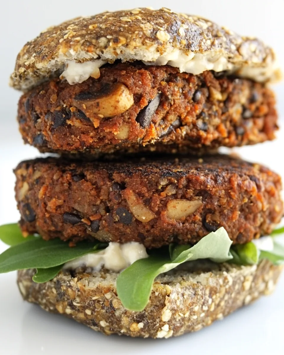 Black Bean Mushroom Burgers