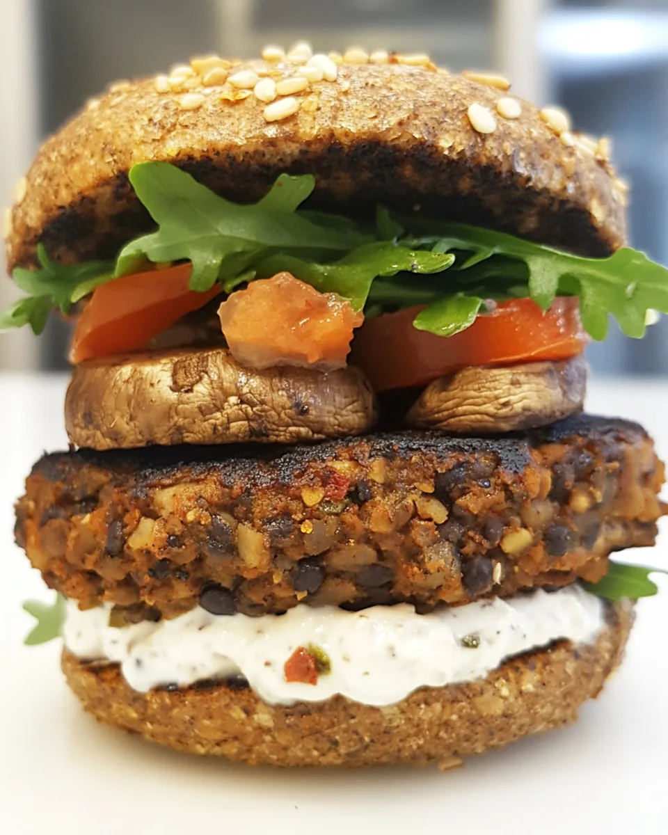 Black Bean Mushroom Burgers