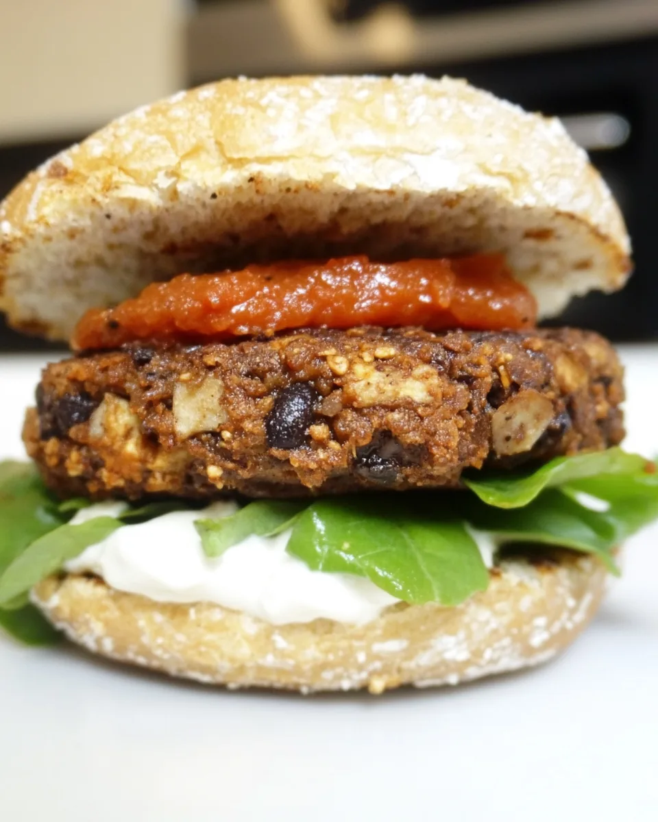 Black Bean Mushroom Burgers
