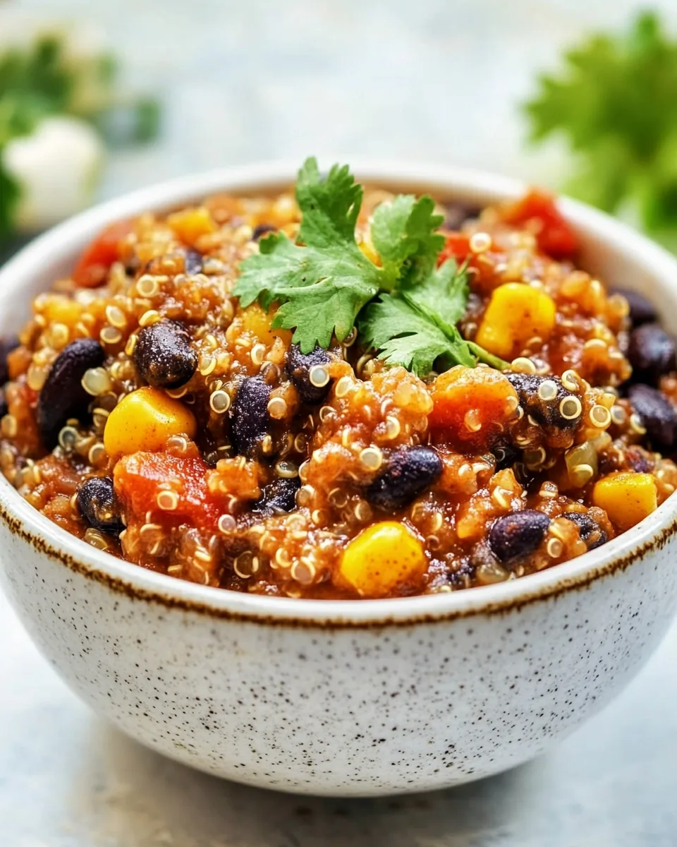 Black Bean and Quinoa Chili Bowl