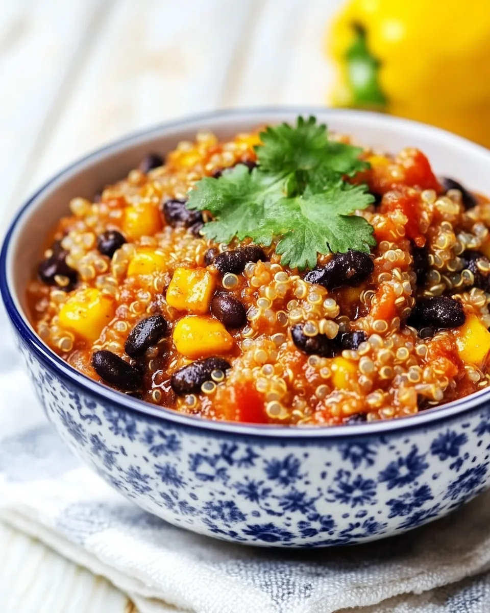 Black Bean and Quinoa Chili Bowl