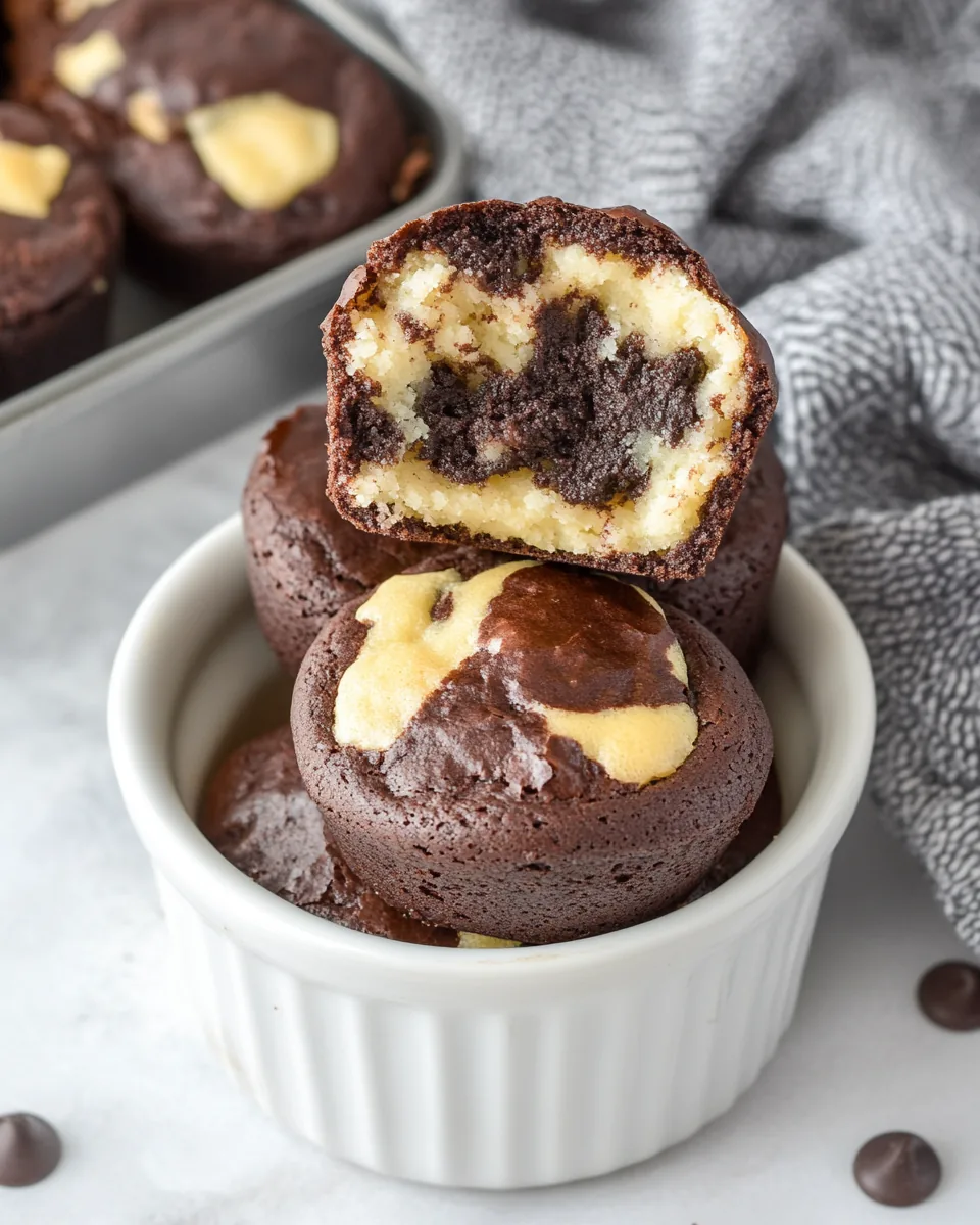 Black Bottom Brownie Bites