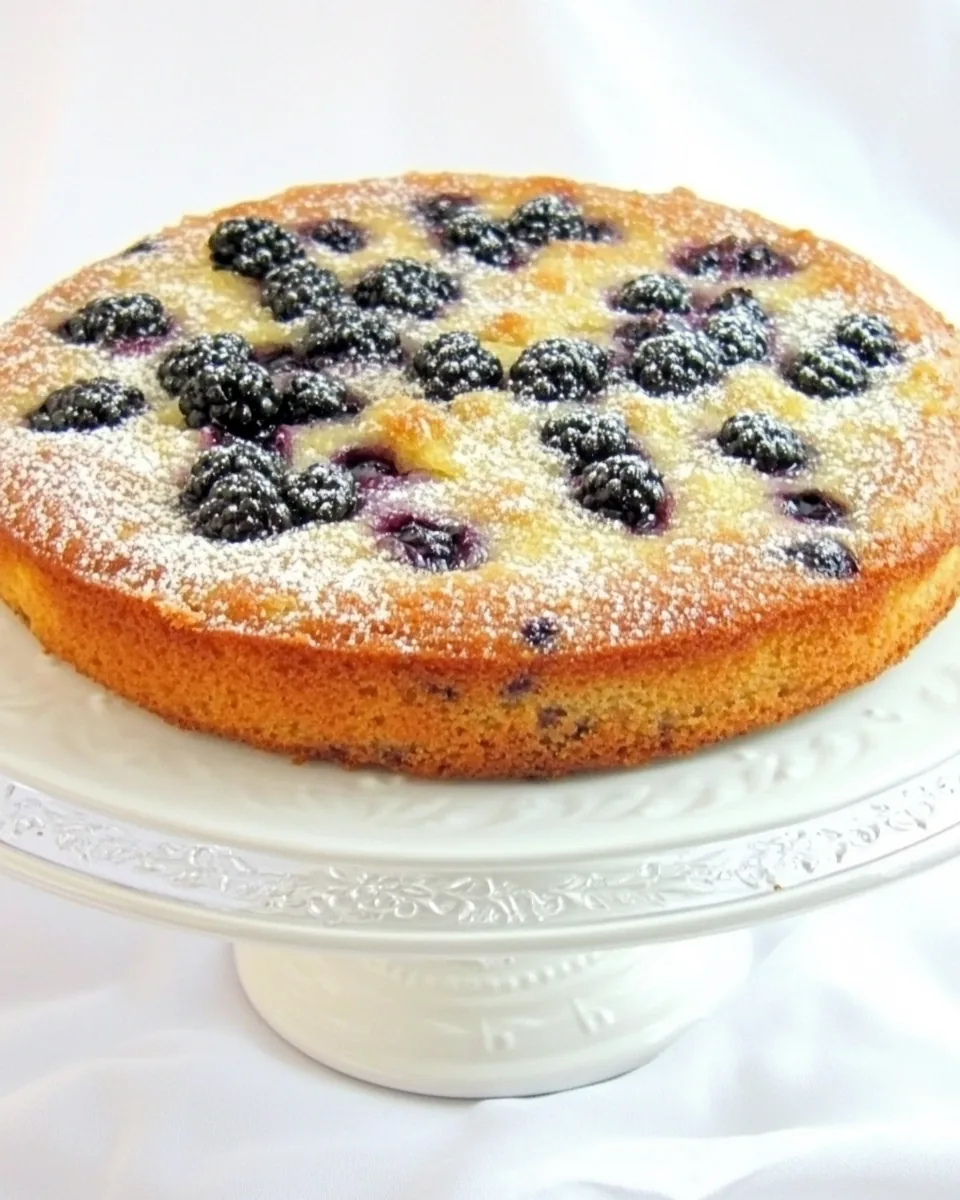 Blackberry Rhubarb Buttermilk Cake