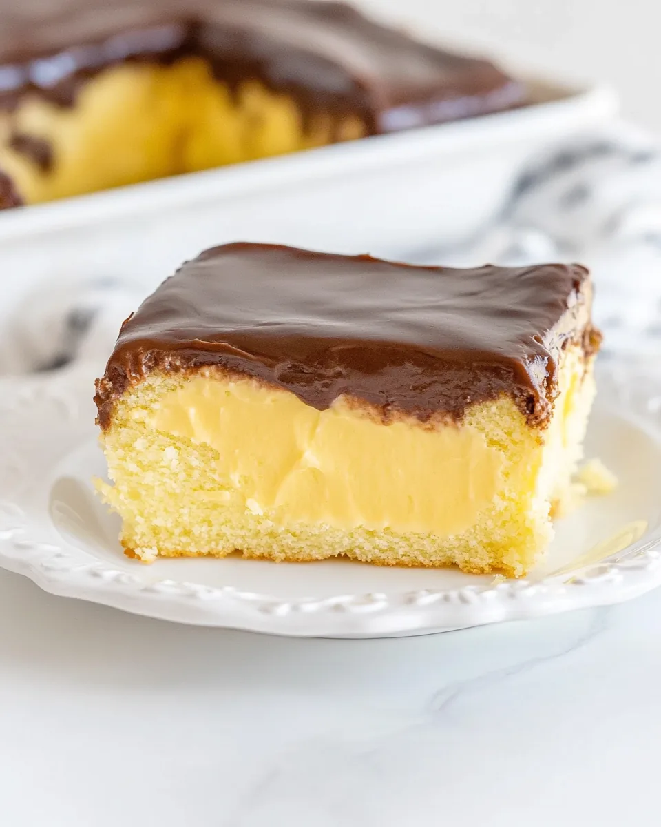 Boston Cream Poke Cake