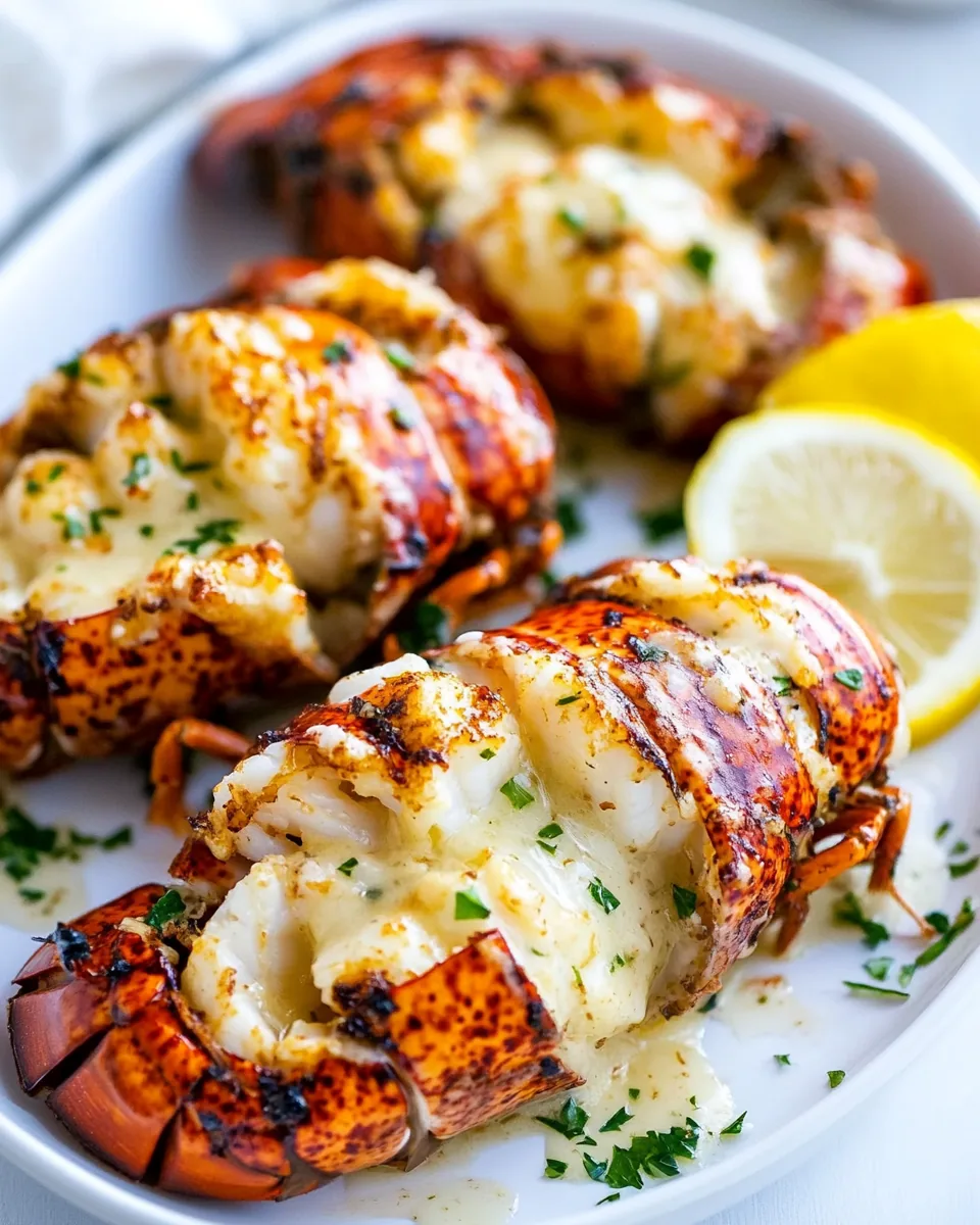 Broiled Lobster Tails with Garlic Lemon Butter