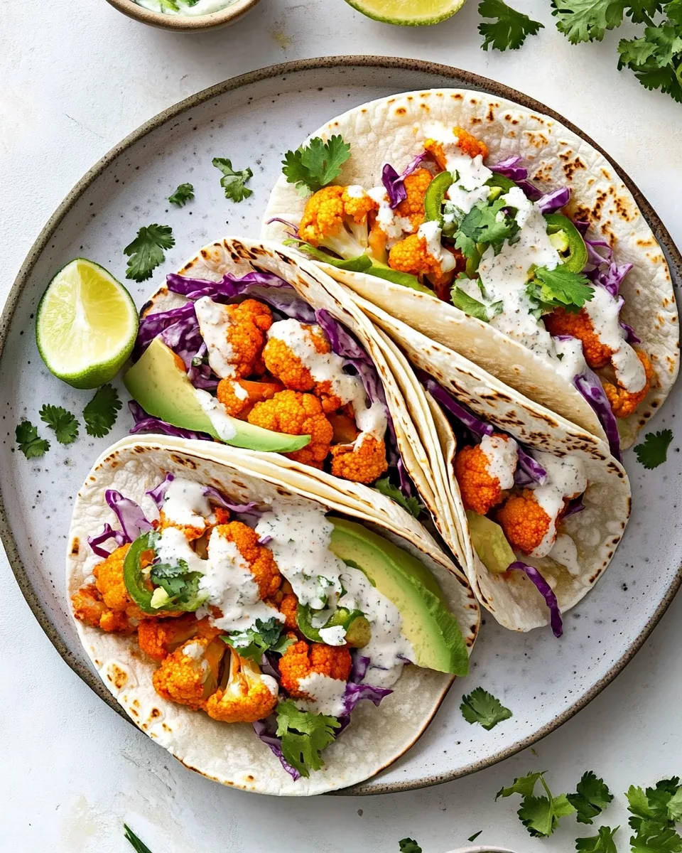 Buffalo Cauliflower Tacos