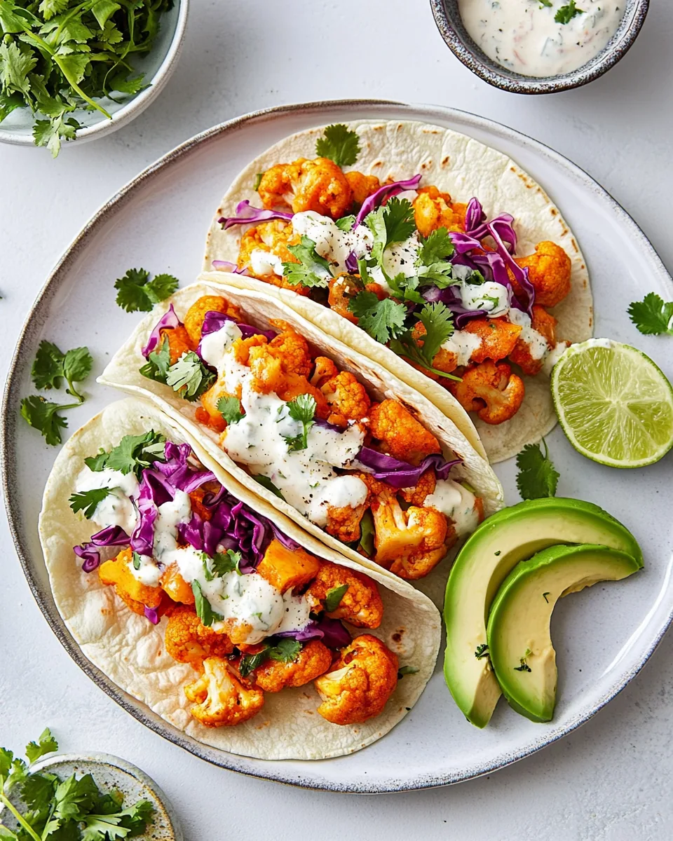 Buffalo Cauliflower Tacos