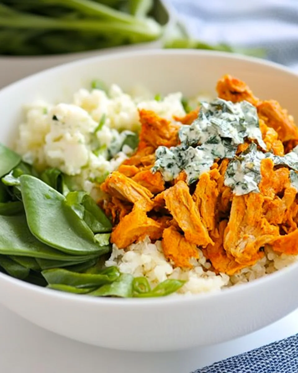Buffalo Chicken Cauliflower Rice Bowl