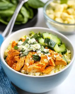 Buffalo Chicken Cauliflower Rice Bowl