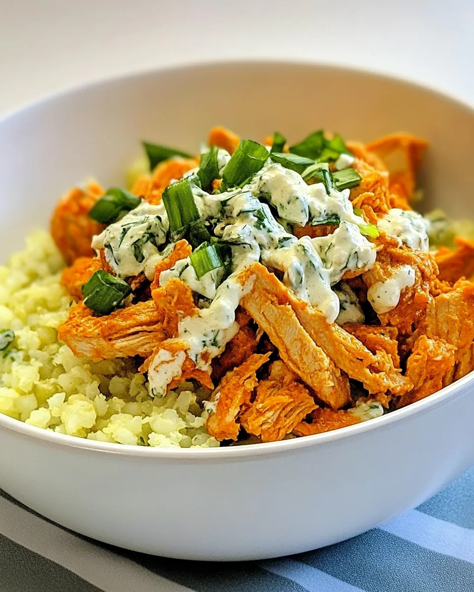 Buffalo Chicken Cauliflower Rice Bowl