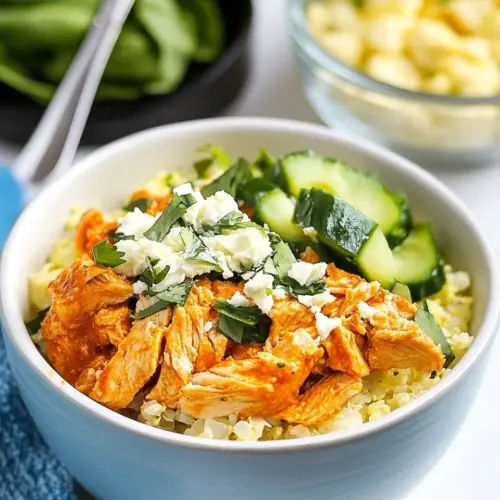 Buffalo Chicken Cauliflower Rice Bowl