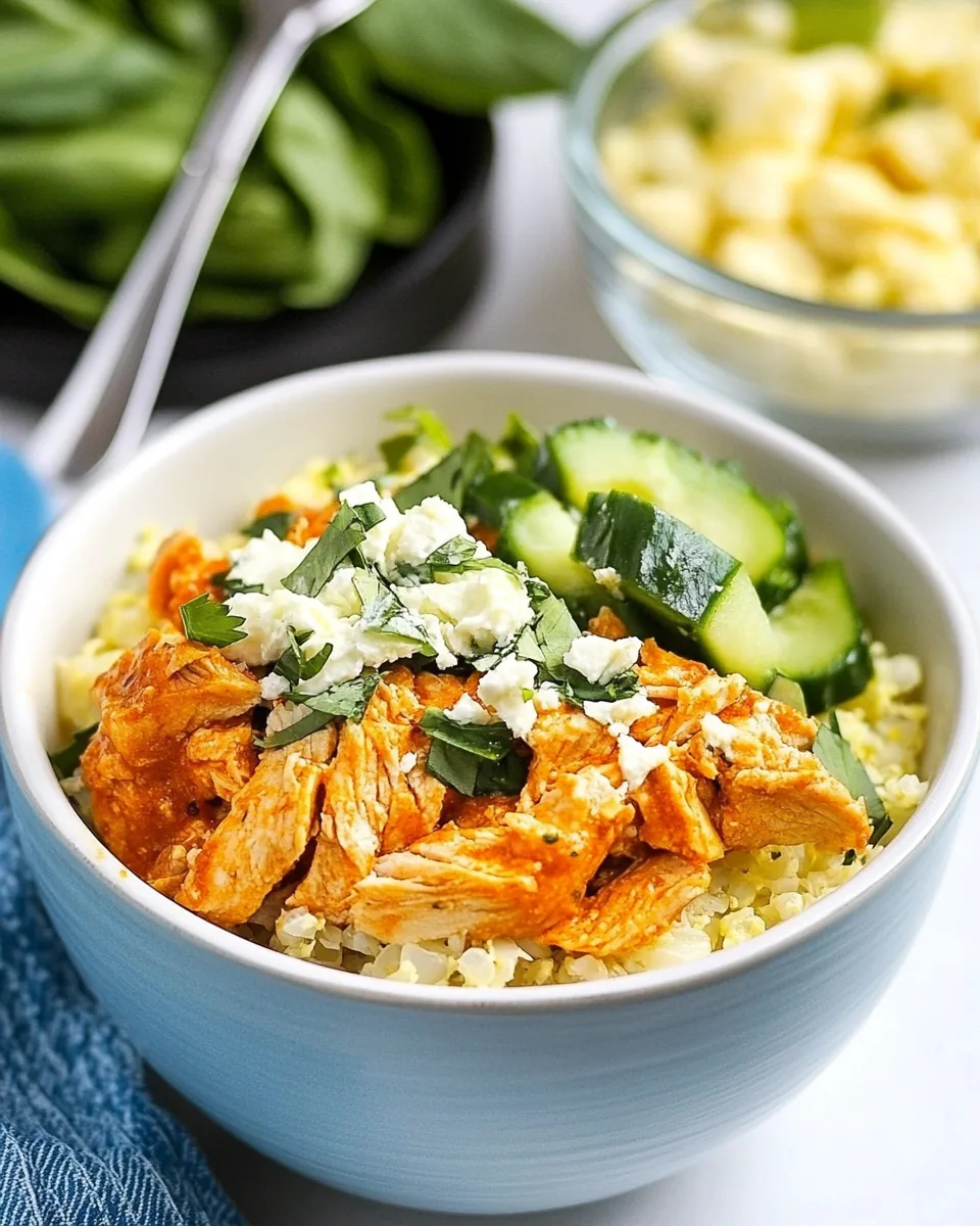 Buffalo Chicken Cauliflower Rice Bowl