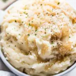 Caramelized Onion Roasted Garlic Buttermilk Mashed Potatoes