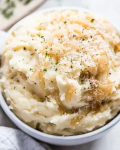 Caramelized Onion Roasted Garlic Buttermilk Mashed Potatoes