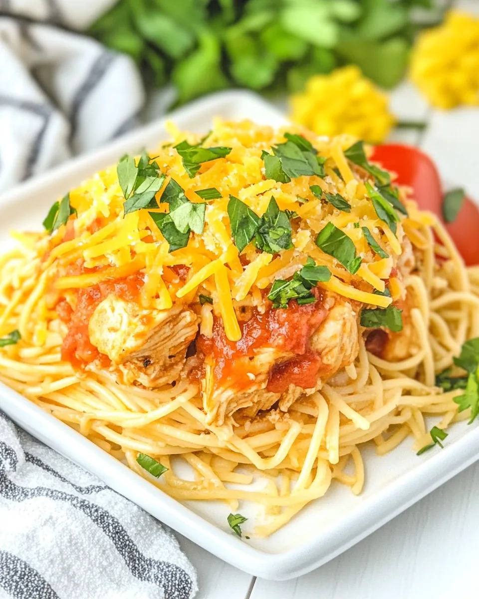 Cheddar Chicken Spaghetti