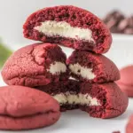 Cheesecake Stuffed Red Velvet Cookies
