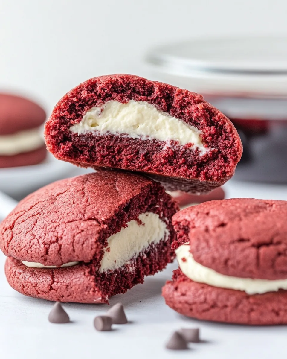 Cheesecake Stuffed Red Velvet Cookies