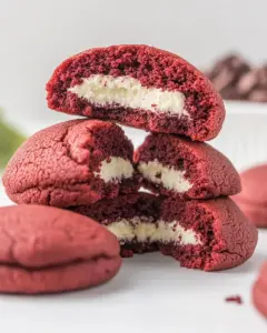 Cheesecake Stuffed Red Velvet Cookies