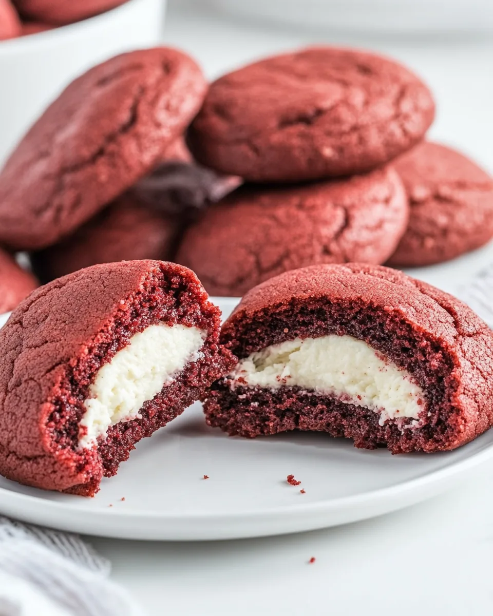 Cheesecake Stuffed Red Velvet Cookies