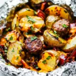 Cheesy Sausage Potato Foil Packets