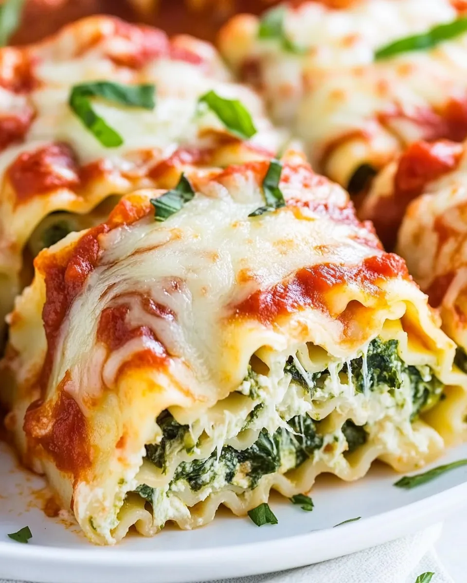 Cheesy Spinach Lasagna Rolls