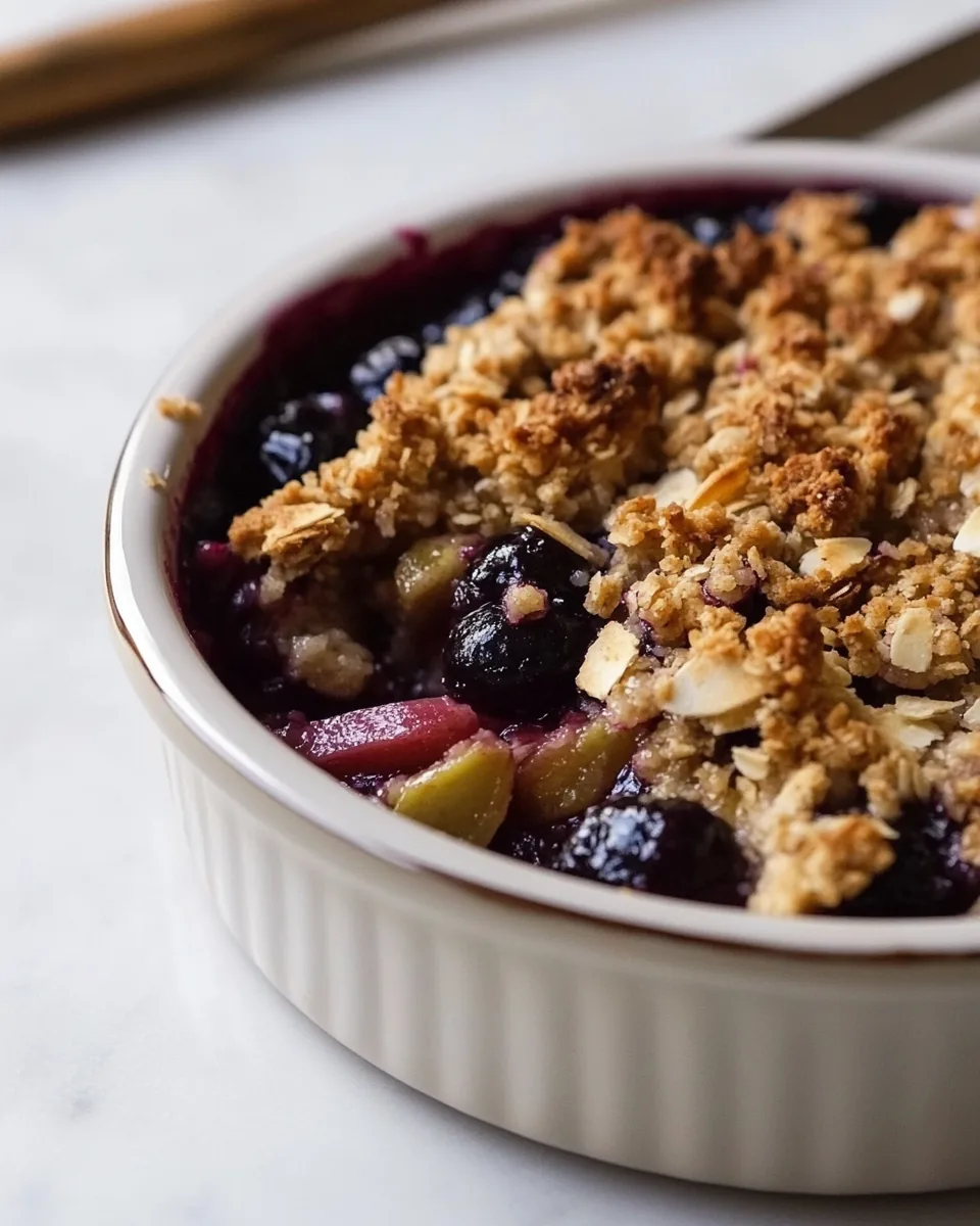 Cherry Rhubarb Crumble