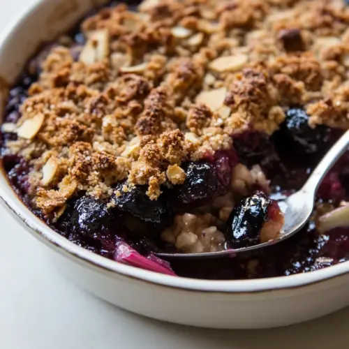 Cherry Rhubarb Crumble