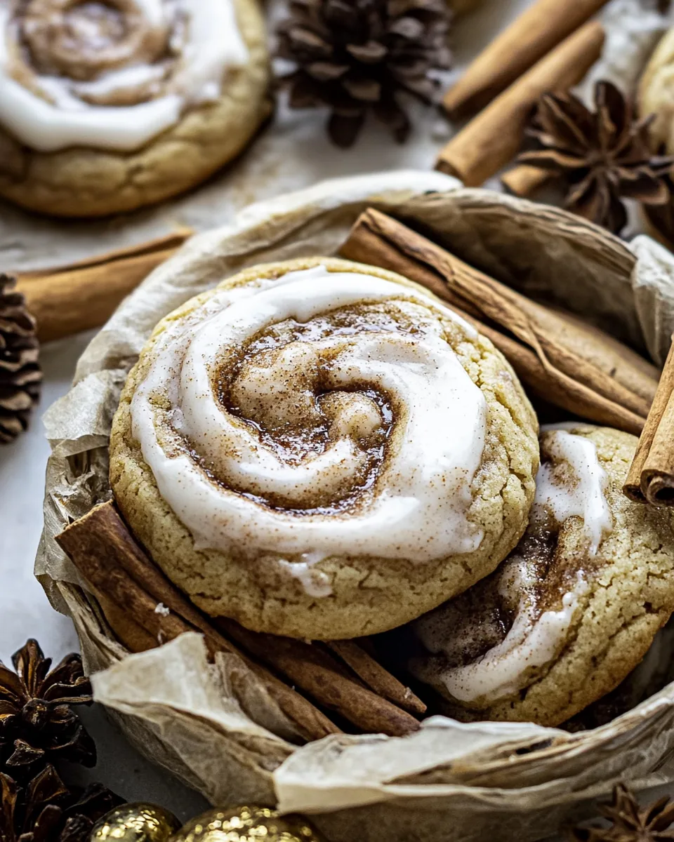 Chewy Frosted Cinnamon Swirl Snickerdoodles