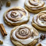 Chewy Frosted Cinnamon Swirl Snickerdoodles
