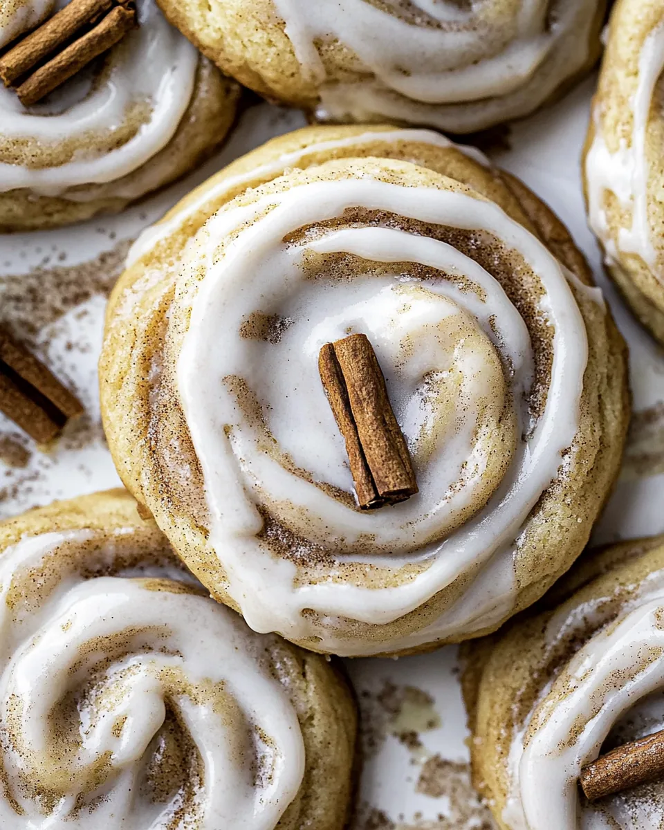 Chewy Frosted Cinnamon Swirl Snickerdoodles