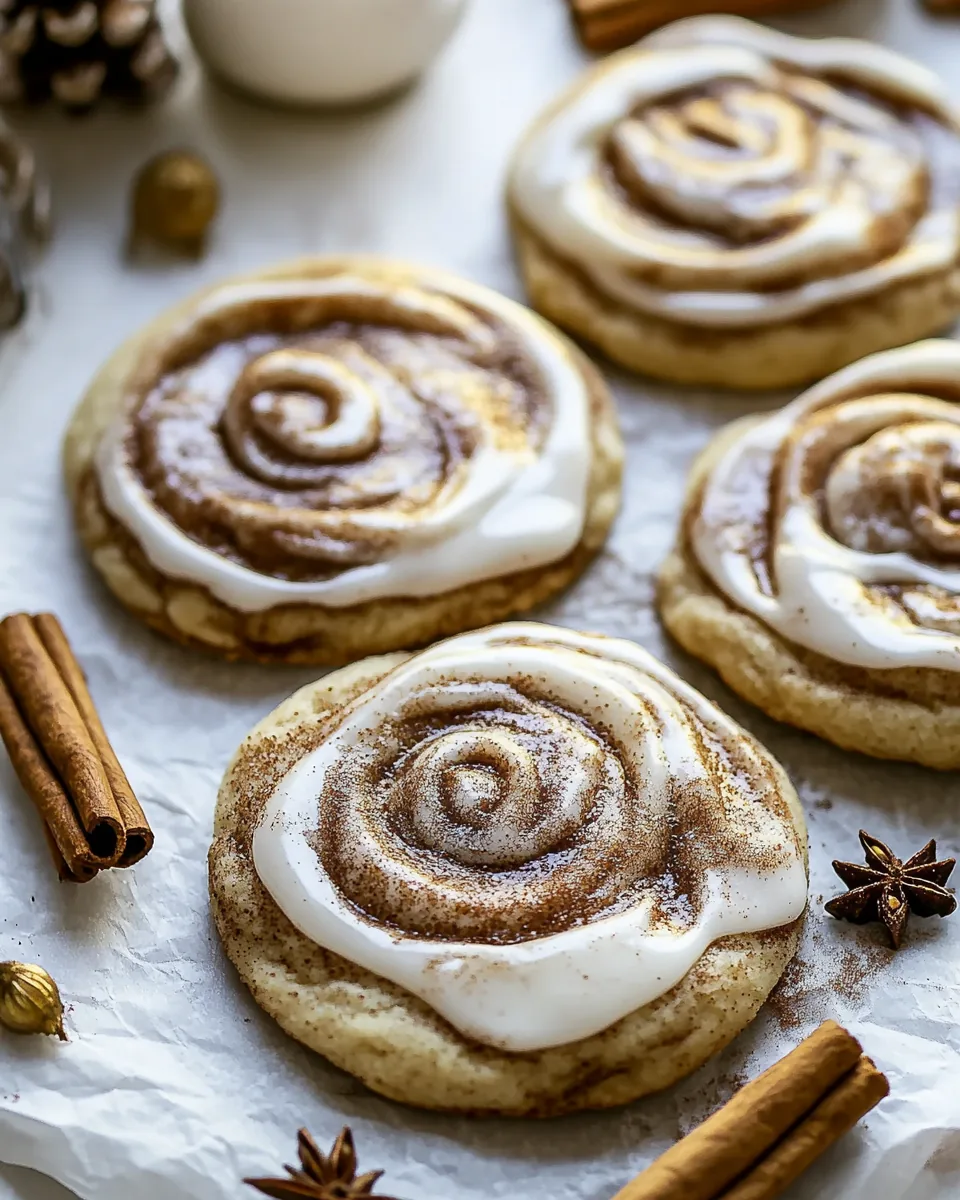 Chewy Frosted Cinnamon Swirl Snickerdoodles