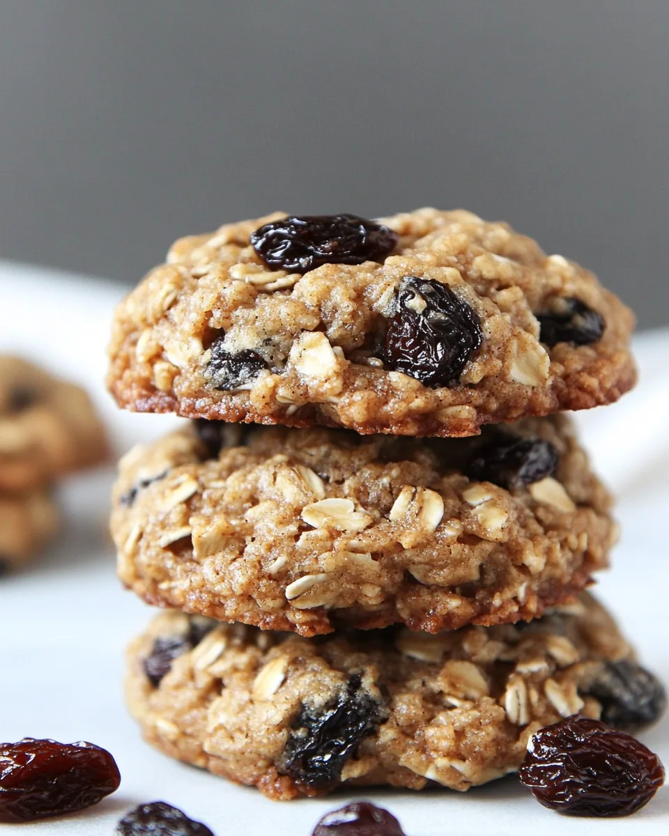 Chewy Oatmeal Raisin Cookies