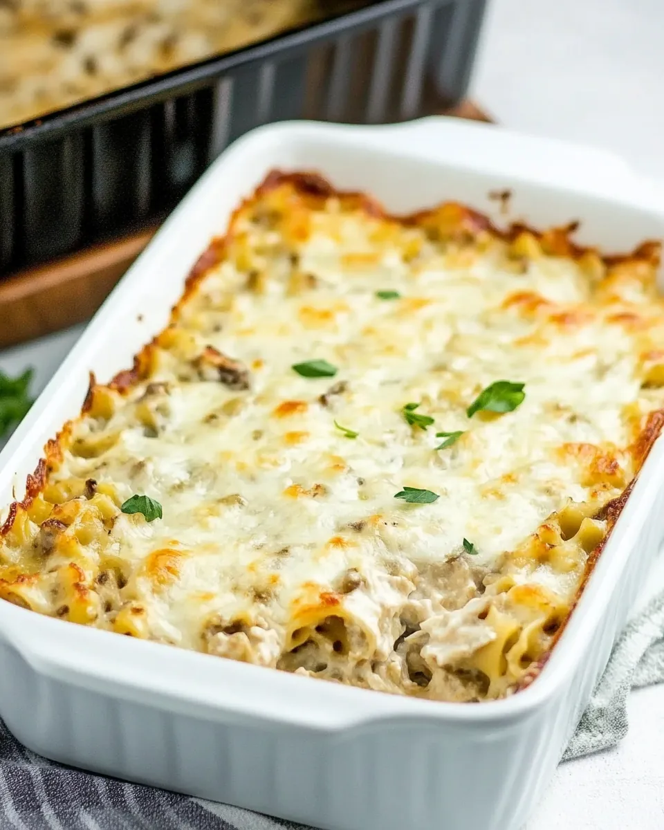 Chicken Alfredo Lasagna Casserole