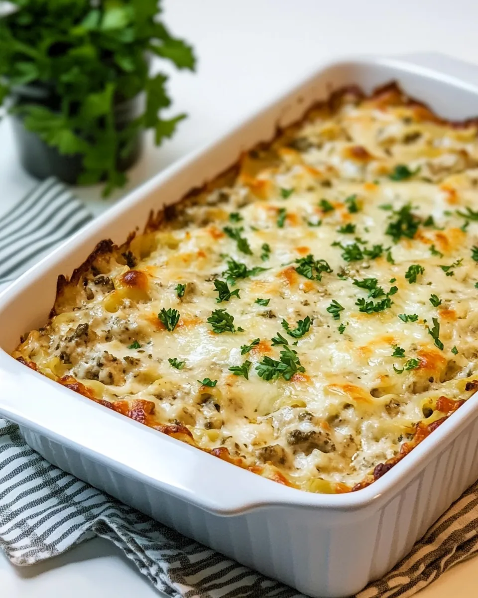 Chicken Alfredo Lasagna Casserole