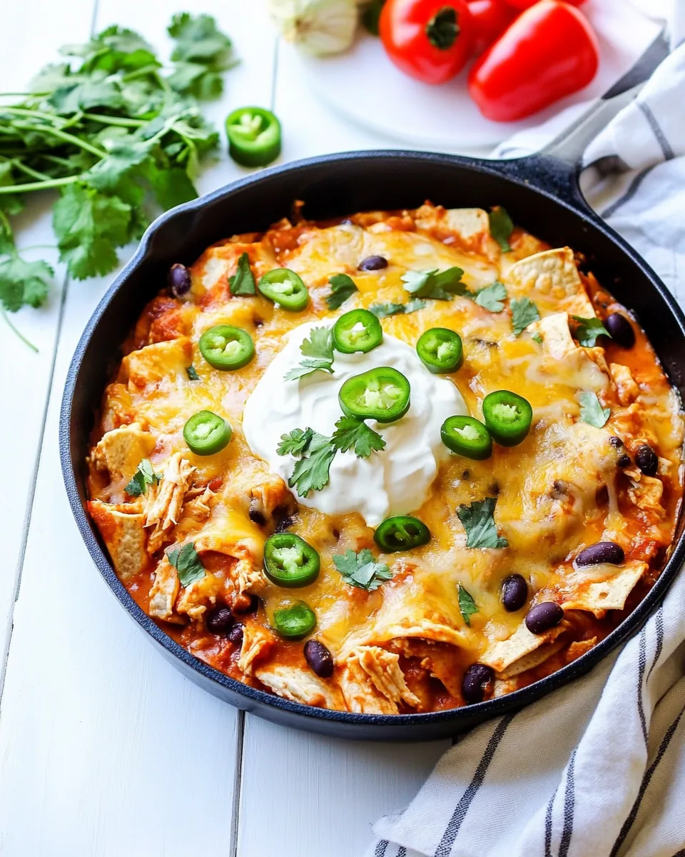 Chicken Black Bean Enchilada Skillet