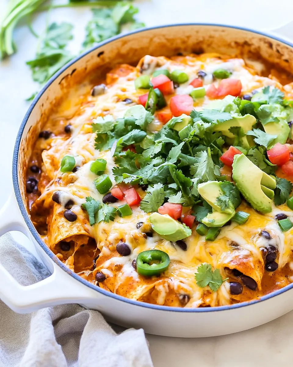 Chicken Black Bean Enchilada Skillet