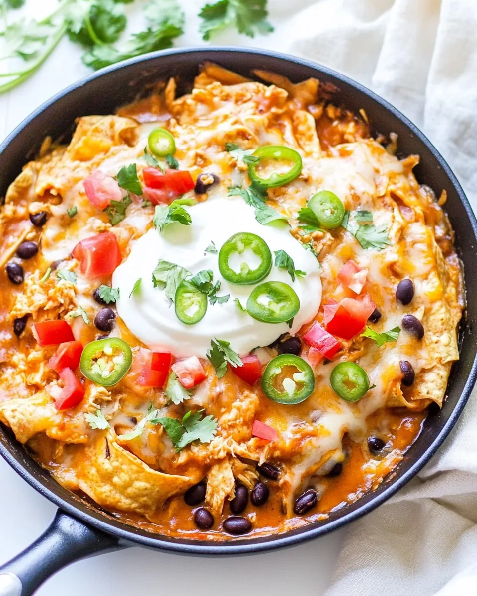 Chicken Black Bean Enchilada Skillet
