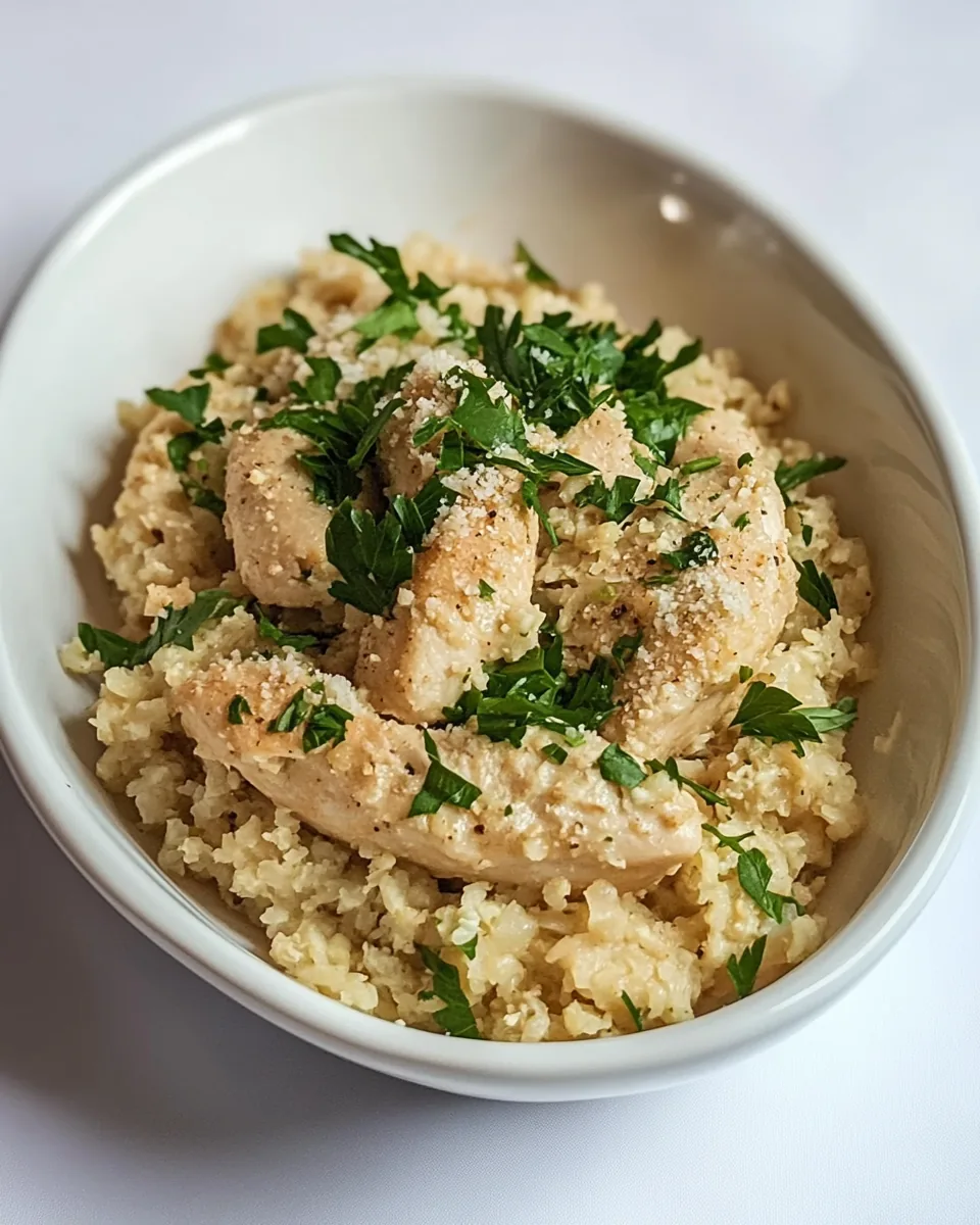 Chicken with Parmesan Cauliflower Rice