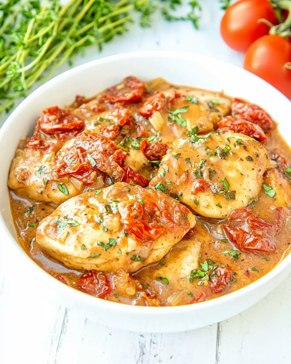 Chicken with Sun Dried Tomato Sauce