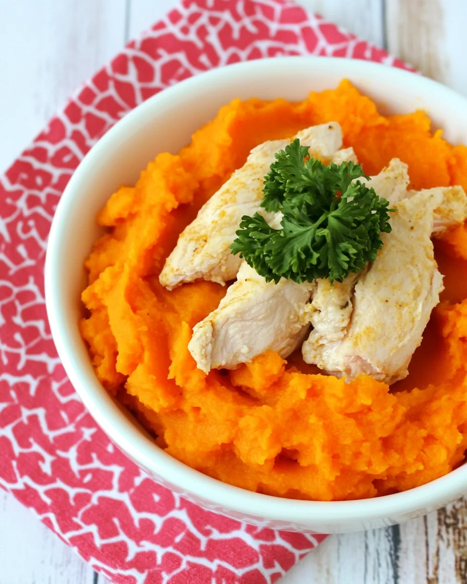 Chicken with Sweet Potato and Carrots Puree
