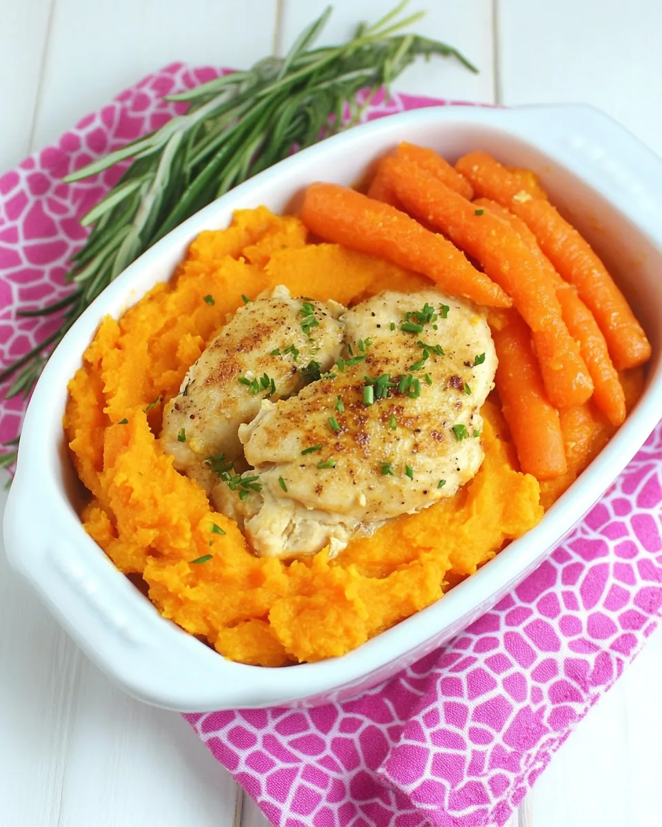 Chicken with Sweet Potato and Carrots Puree