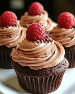 Chocolate Balsamic Raspberry Cupcakes