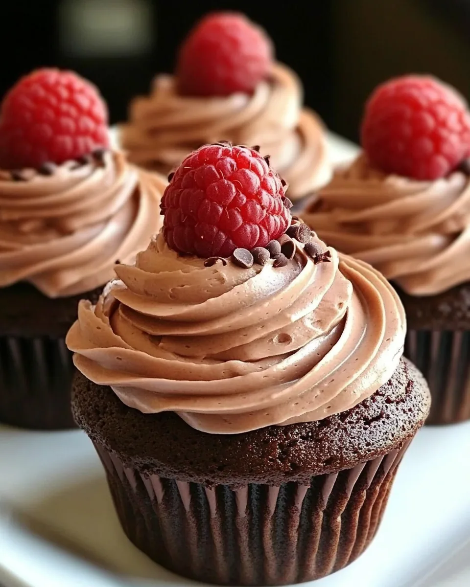 Chocolate Balsamic Raspberry Cupcakes