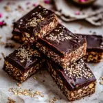 Chocolate Dipped Sesame Oatmeal Bars