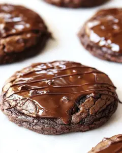 Chocolate Glazed Double Chocolate Chip Cookies