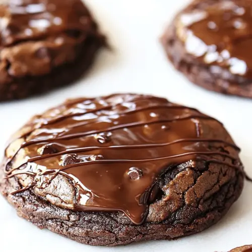 Chocolate Glazed Double Chocolate Chip Cookies