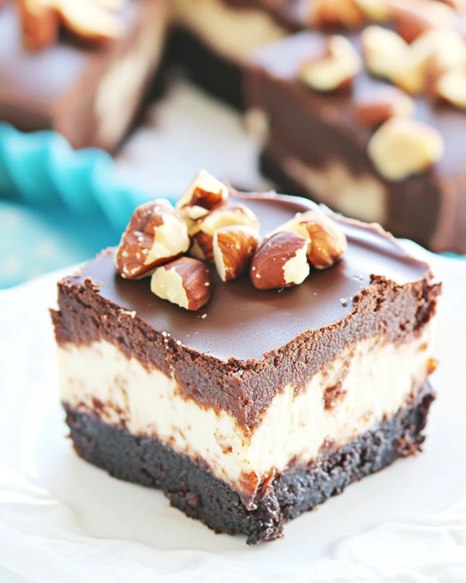 Chocolate Hazelnut Cheesecake Bars