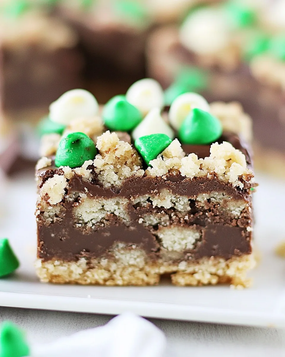 Chocolate Mint Fudge Crumb Bars