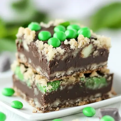 Chocolate Mint Fudge Crumb Bars