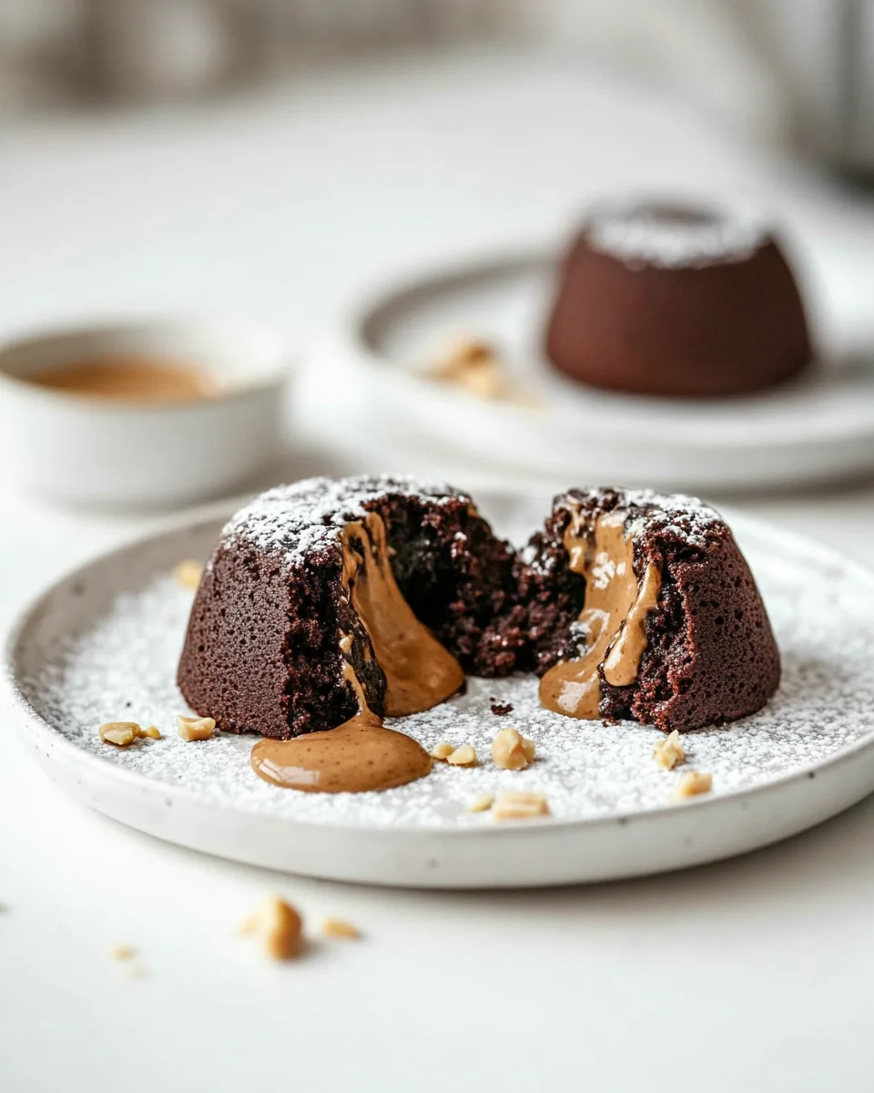 Chocolate Peanut Butter Lava Cakes